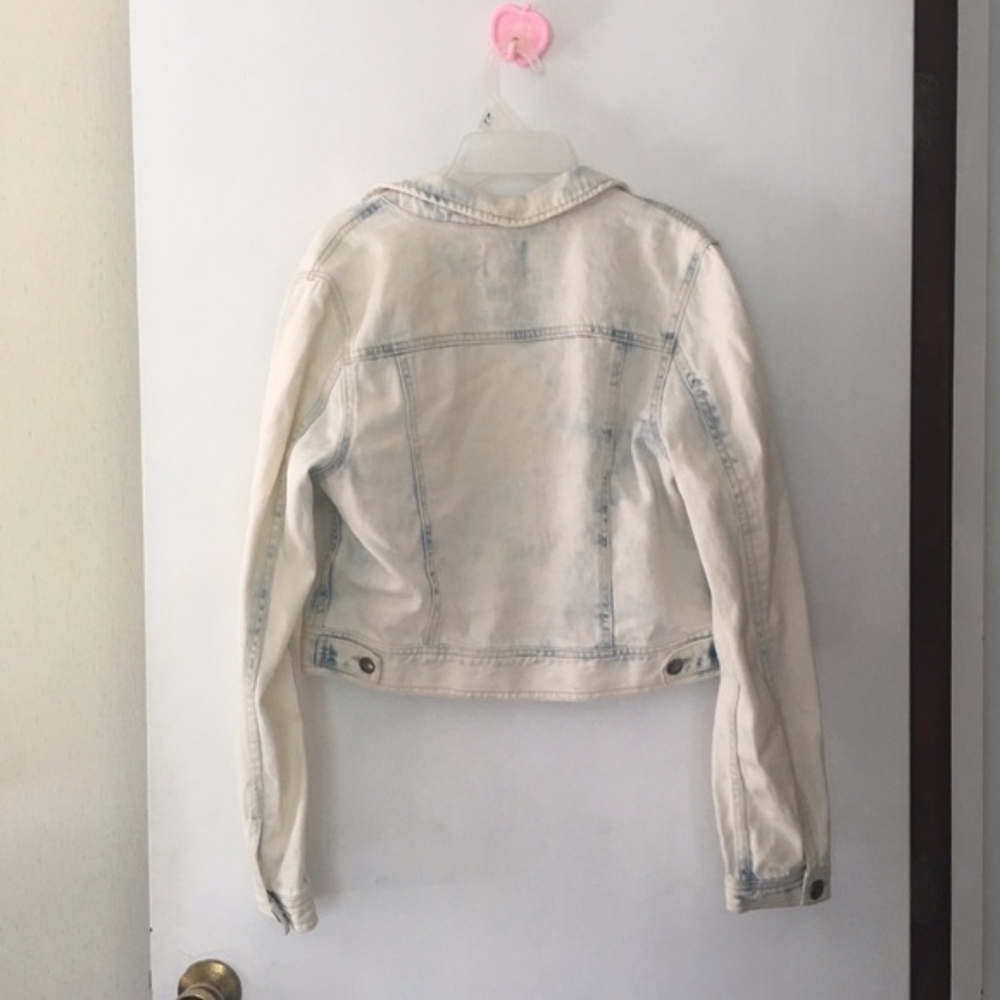 denim jacket acid wash ☆ sz m - Picture 2 of 4